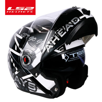 LS2 FF370 Full Face Motorcycle Helmet, Dual Lens, Flip-Up Design, ECE Certified