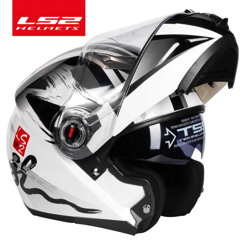 LS2 FF370 Full Face Motorcycle Helmet, Dual Lens, Flip-Up Design, ECE Certified