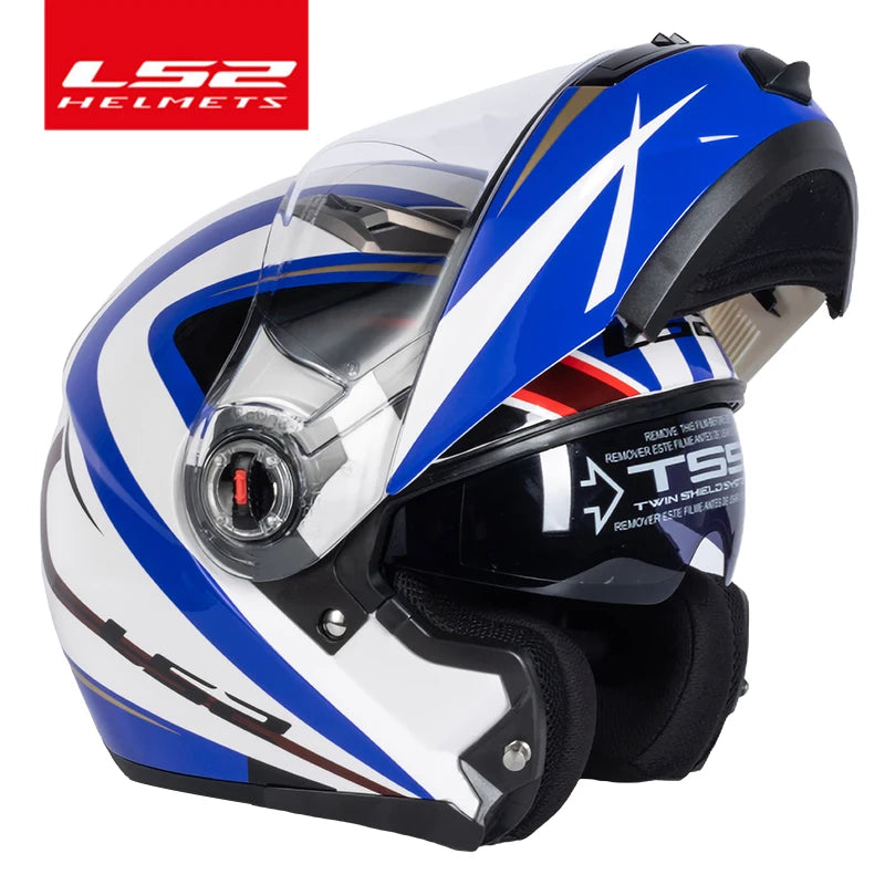 LS2 FF370 Full Face Motorcycle Helmet, Dual Lens, Flip-Up Design, ECE Certified