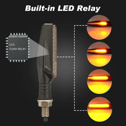 LED Turn Signal Lights – Integrated Relay for Motorcycles