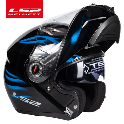 LS2 FF370 Full Face Motorcycle Helmet, Dual Lens, Flip-Up Design, ECE Certified