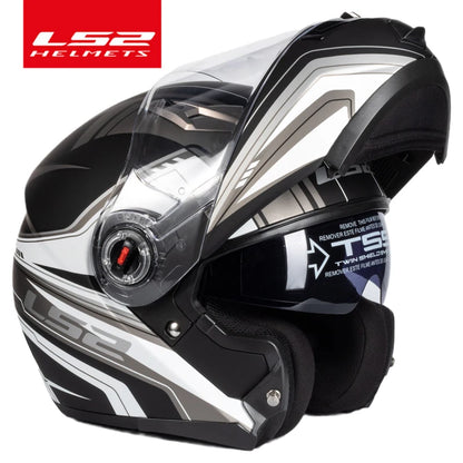 LS2 FF370 Full Face Motorcycle Helmet, Dual Lens, Flip-Up Design, ECE Certified