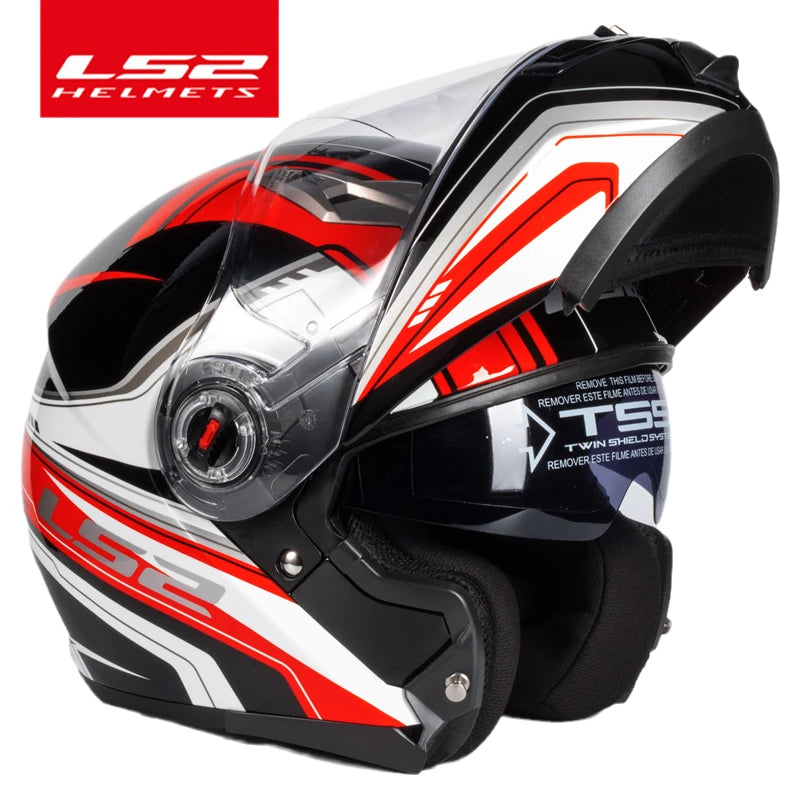 LS2 FF370 Full Face Motorcycle Helmet, Dual Lens, Flip-Up Design, ECE Certified