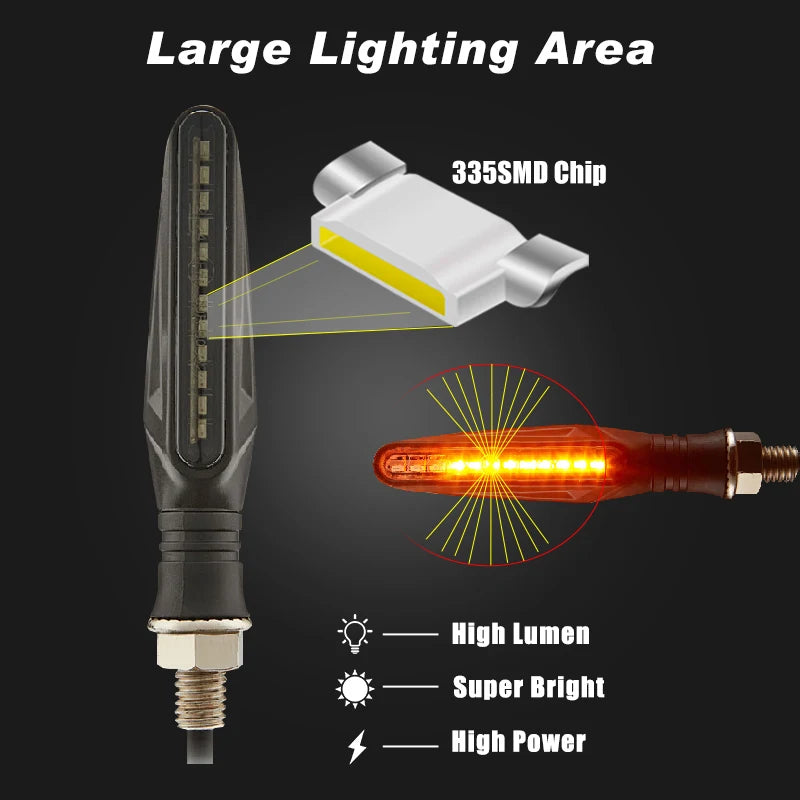 LED Turn Signal Lights – Integrated Relay for Motorcycles