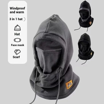 Winter Warm Hat with Mask & Neck Warmer, 3-in-1 Windproof Balaclava, Cold Weather Protection