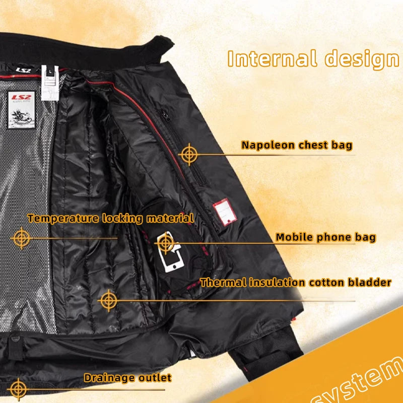 LS2 Motorcycle Jacket – Windproof, Breathable, and Reflective