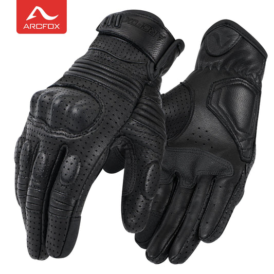 ARCFOX Vintage Leather Gloves – Touchscreen Compatible & Breathable