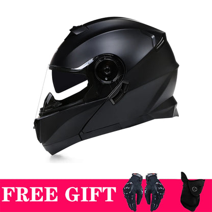 Flip-Up Motorcycle Helmet, Inner Sun Lens, ECE Approved