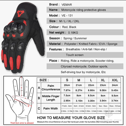 VEMAR Motorcycle Gloves – Summer, Touchscreen Compatible