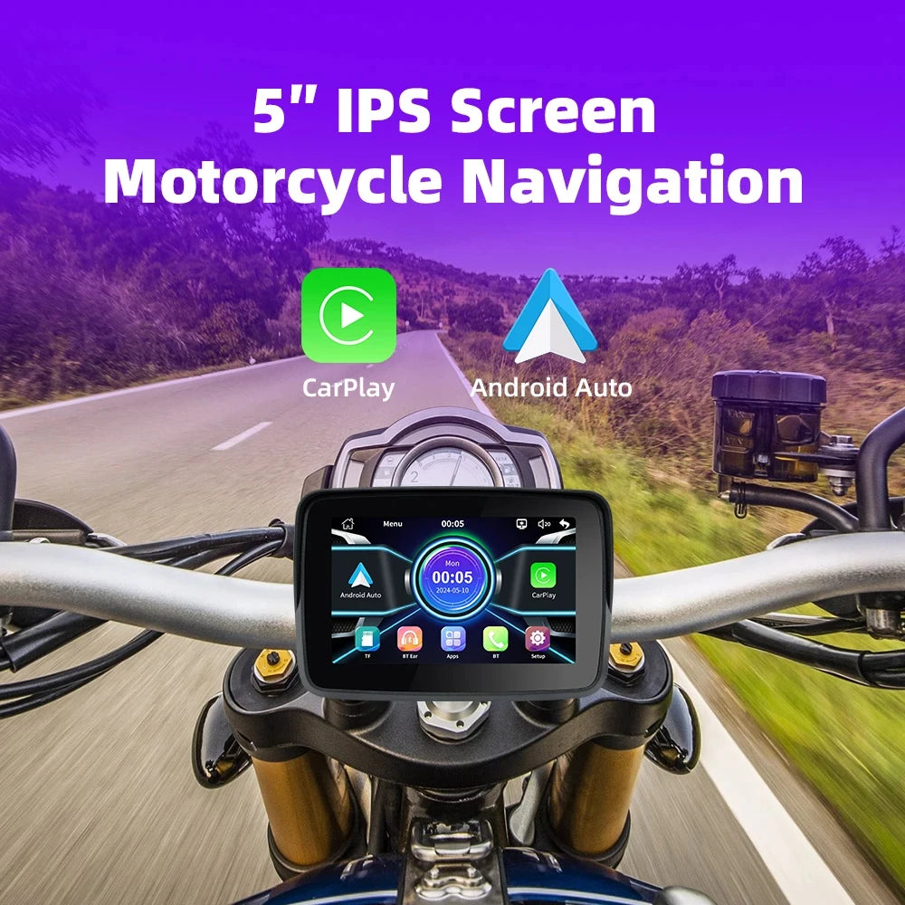 Wireless CarPlay & Android Monitor for Motorcycles