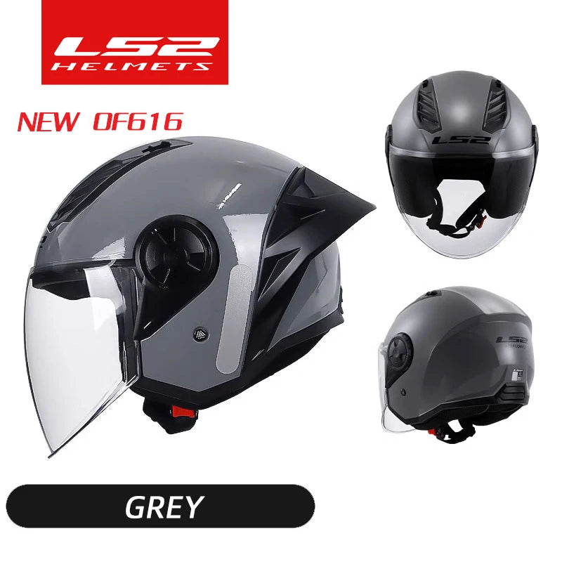 LS2 OF616 Airflow Ⅱ 3/4 Open Face Jet Big Tail Wing Scooter Motorcycle Helmet Motobike Half Helmets Original ECE