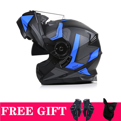 Flip-Up Motorcycle Helmet, Inner Sun Lens, ECE Approved