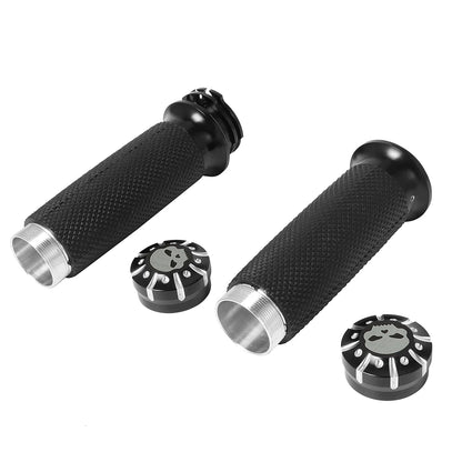 Universal Rubber Handlebar Grips - Compatible with Harley Sportster and Touring Models