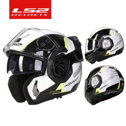 LS2 FF906 Advant Flip-Up Full Face Motorcycle Helmet, ECE Double Visor