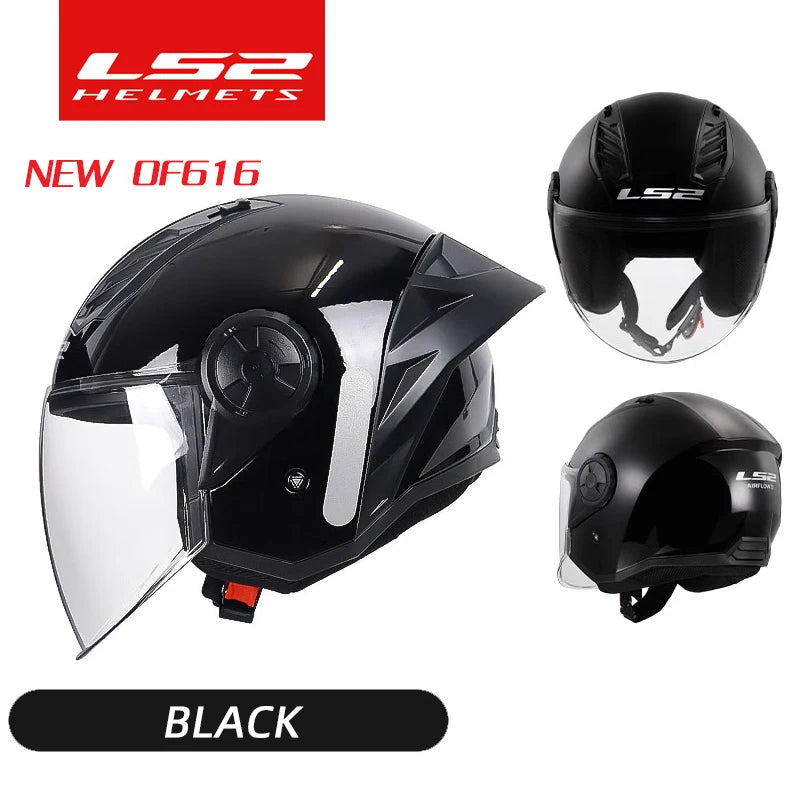 LS2 OF616 Airflow Ⅱ 3/4 Open Face Jet Big Tail Wing Scooter Motorcycle Helmet Motobike Half Helmets Original ECE