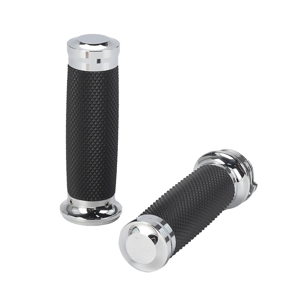 Universal Rubber Handlebar Grips - Compatible with Harley Sportster and Touring Models