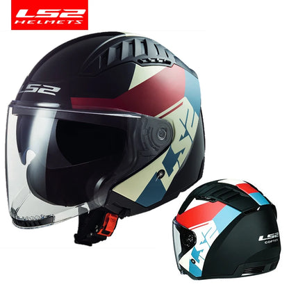 LS2 COPTER Dual Lens Motorcycle Helmet, Retro Open Face, ECE Certified