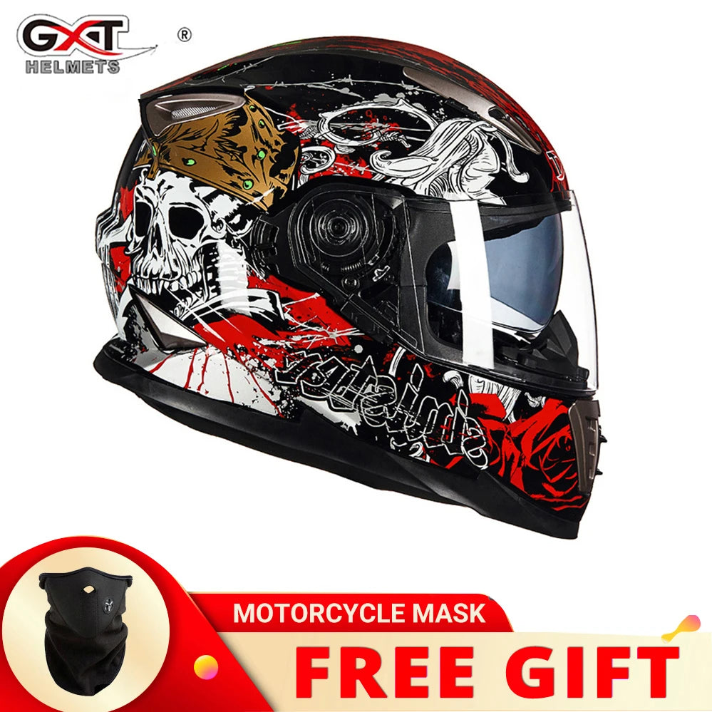 GXT-999 Integral Motorcycle Helmet + Free Accessory