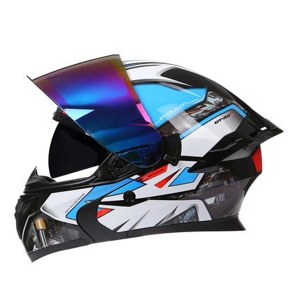 Modular Flip-Up Motorcycle Helmet, ECE DOT Approved, Full Face Racing Helmet