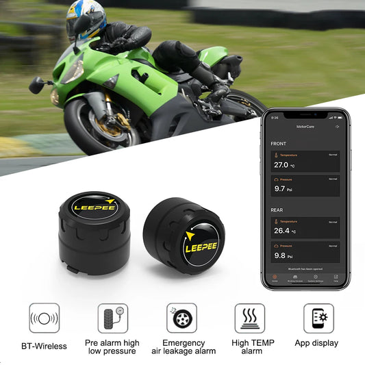 Bluetooth Tire Pressure Monitoring System (TPMS) for Motorcycles – Real-Time Safety & Performance Monitoring