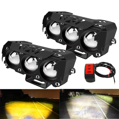 LED Motorcycle Lights: 3 Lenses, High/Low Beam, and Fog-Resistant