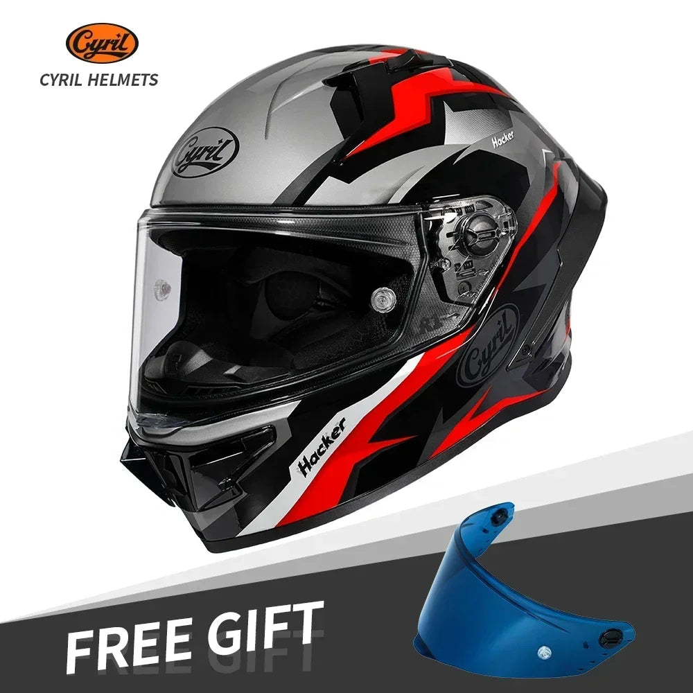 CYRIL FF352 Full Face Motorcycle Helmet, Unisex + Free Accessory