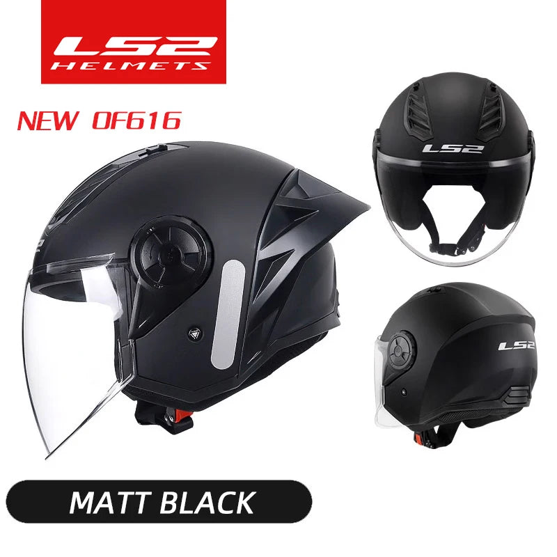 LS2 OF616 Airflow Ⅱ 3/4 Open Face Jet Big Tail Wing Scooter Motorcycle Helmet Motobike Half Helmets Original ECE