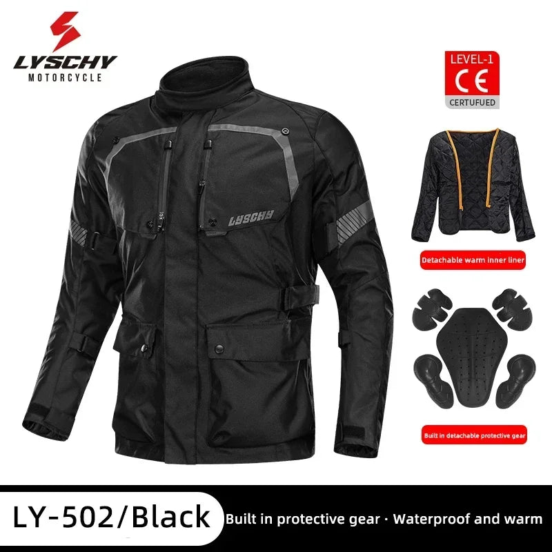 LYSCHY Motorcycle Jacket – Waterproof and Padded for Winter Protection