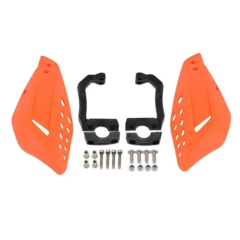 Introducing Handlebar Protectors for Motocross & Off-Road Motorcycles! These durable, lightweight handguards are made from high-quality plastic and offer universal fit for most motorcycles and ATVs. They protect your hands from outdoor hazards, enhance c..