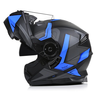 Flip-Up Motorcycle Helmet, Inner Sun Lens, ECE Approved