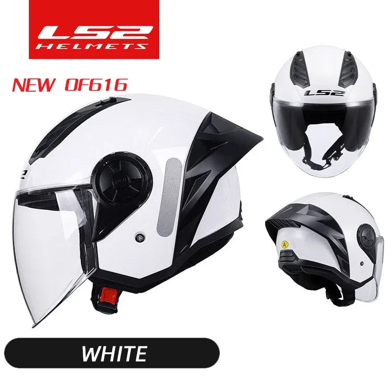 LS2 OF616 Airflow Ⅱ 3/4 Open Face Jet Big Tail Wing Scooter Motorcycle Helmet Motobike Half Helmets Original ECE