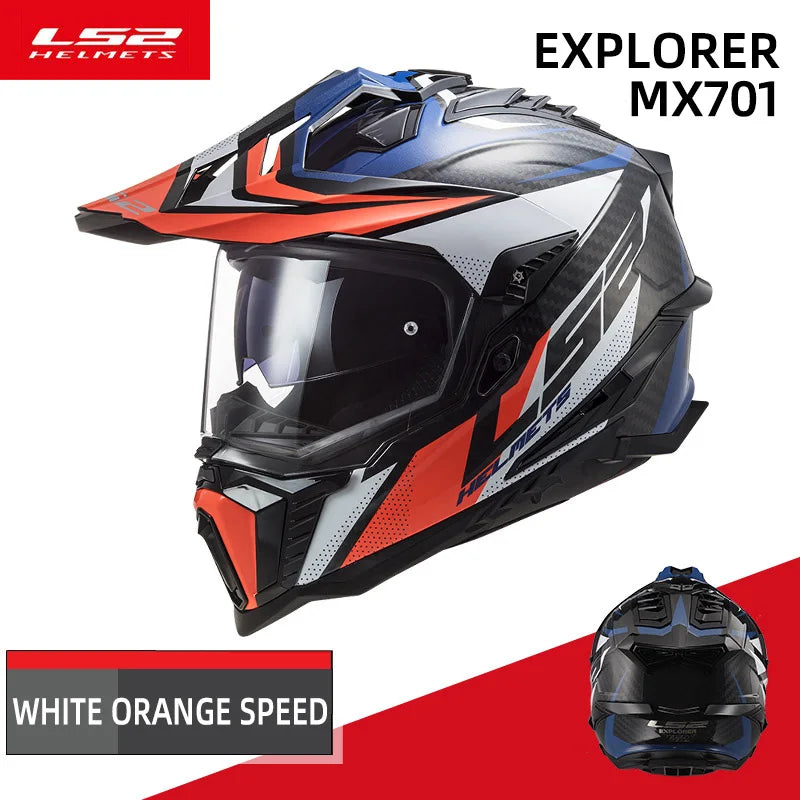 Original LS2 EXPLORER MX701 Carbon Fiber Off-Road Motorcycle Helmet