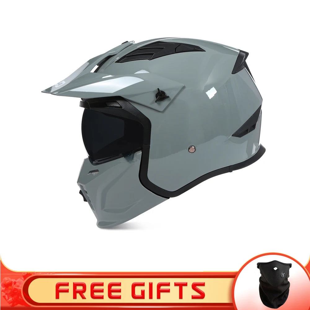 BLD-163 Blacklion Integral Motorcycle Helmet + Free Accessory