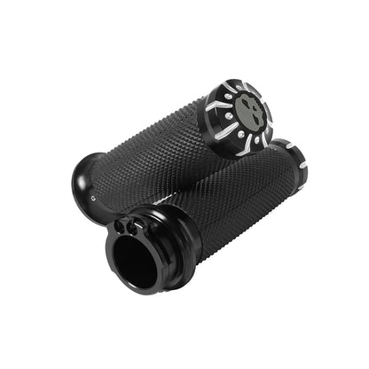 Universal Rubber Handlebar Grips - Compatible with Harley Sportster and Touring Models