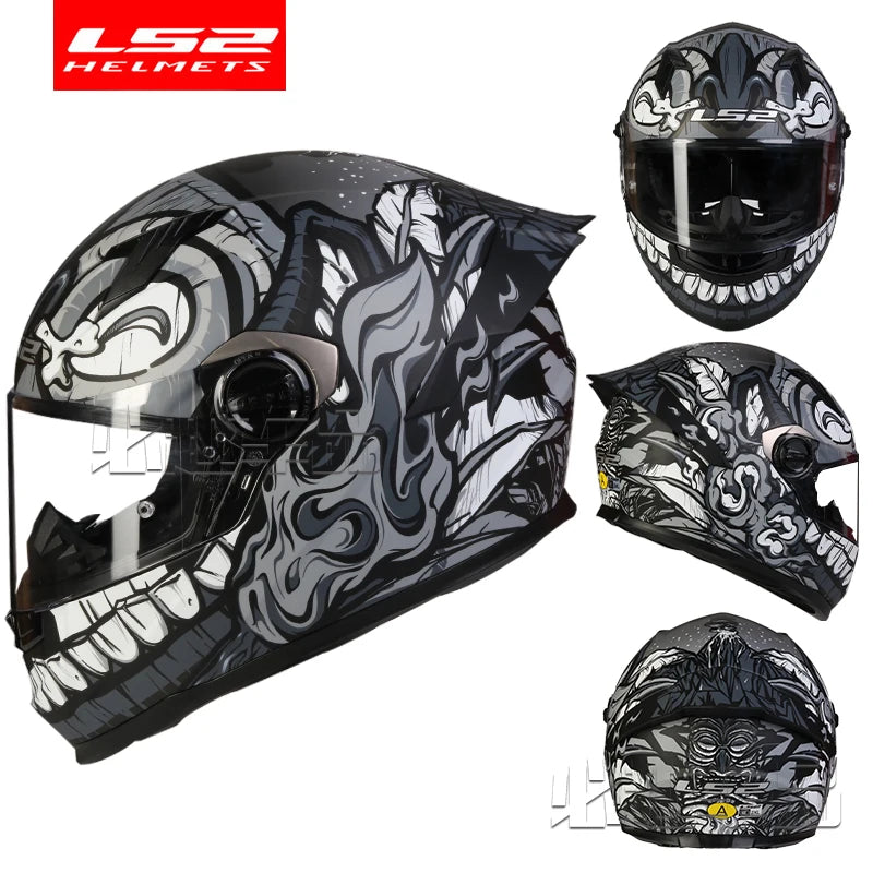 LS2 FF300 Full Face Motorcycle Helmet, ECE Approved, Clear Visor