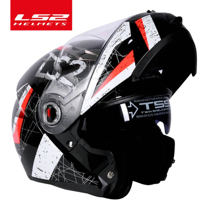 LS2 FF370 Full Face Motorcycle Helmet, Dual Lens, Flip-Up Design, ECE Certified