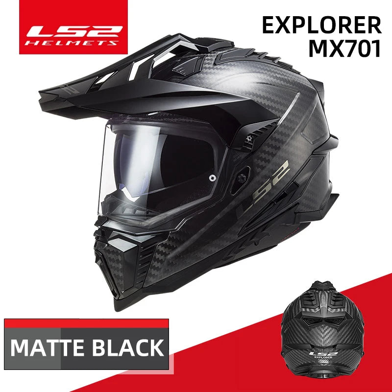 Original LS2 EXPLORER MX701 Carbon Fiber Off-Road Motorcycle Helmet