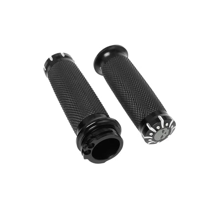 Universal Rubber Handlebar Grips - Compatible with Harley Sportster and Touring Models