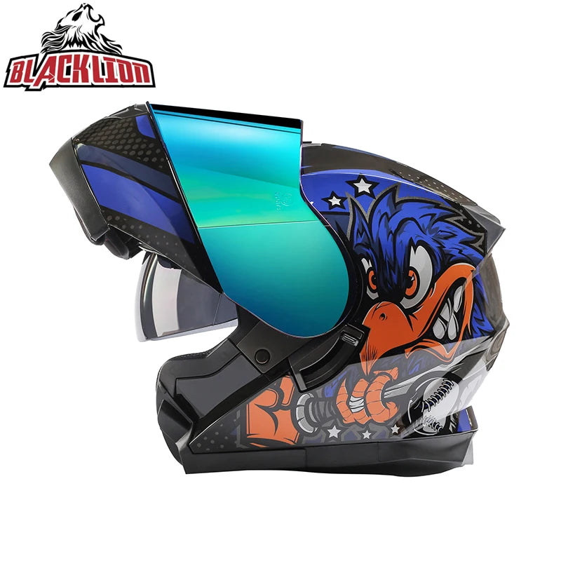 Modular Flip-Up Motorcycle Helmet, ECE DOT Approved, Full Face Racing Helmet