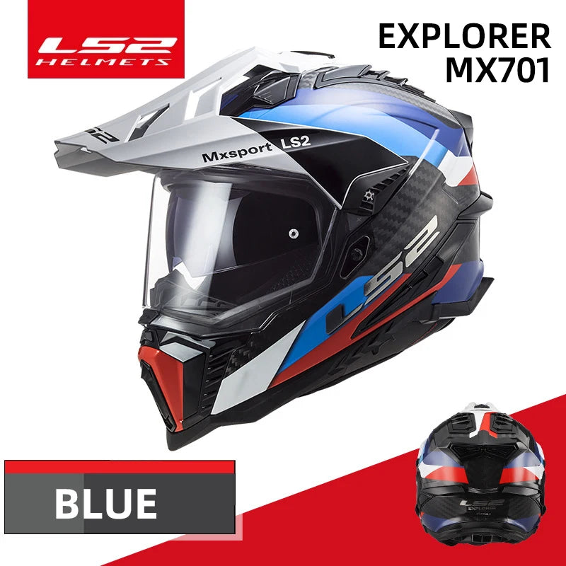 Original LS2 EXPLORER MX701 Carbon Fiber Off-Road Motorcycle Helmet