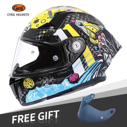 CYRIL Full Face Carbon Fiber Motorcycle Helmet