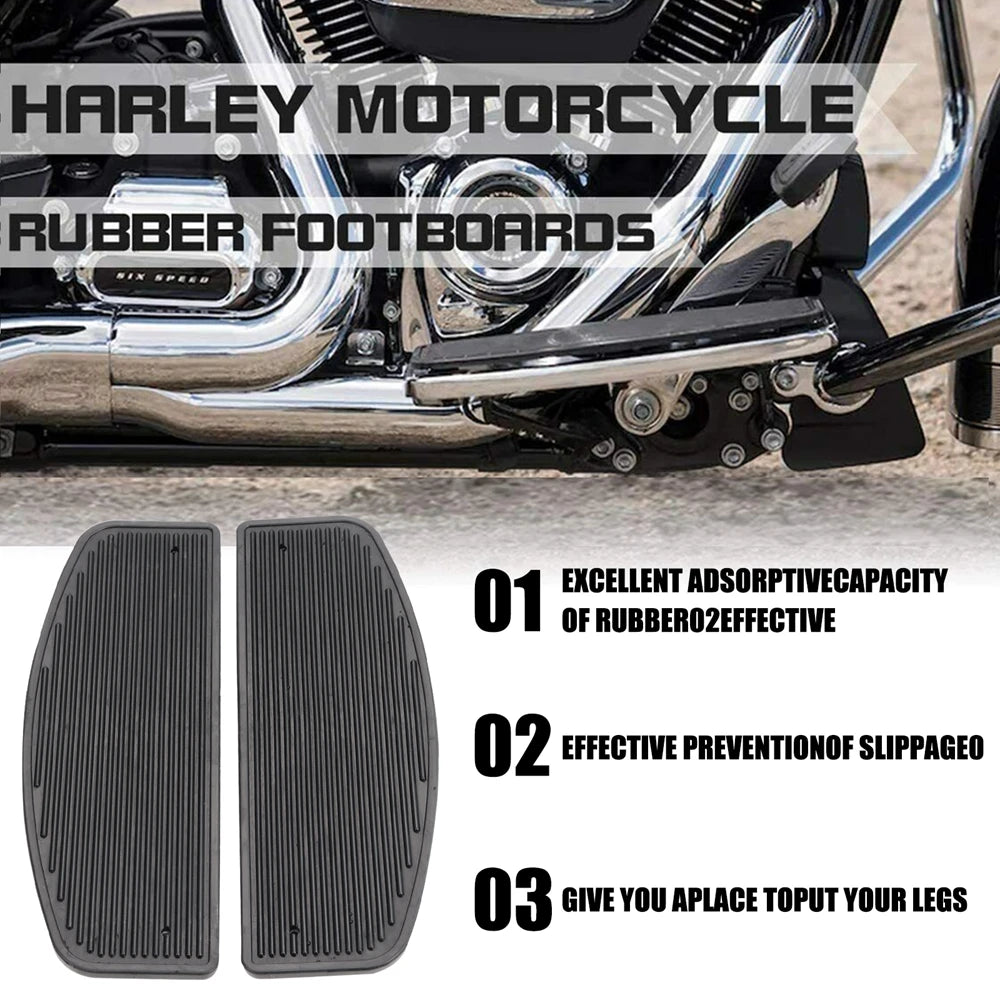 Rubber Floor Mat Kit for Harley Davidson - Touring, Street, and Road Glide Models