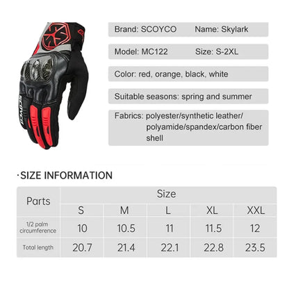 SCOYCO Motorcycle Gloves – Carbon Fiber Protection