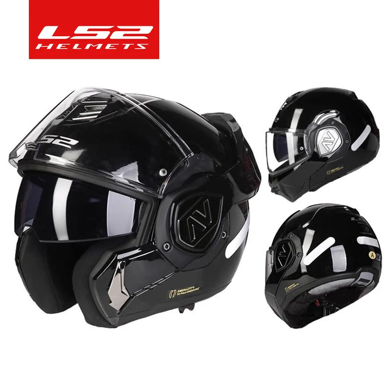 LS2 FF906 Advant Flip-Up Full Face Motorcycle Helmet, ECE Double Visor