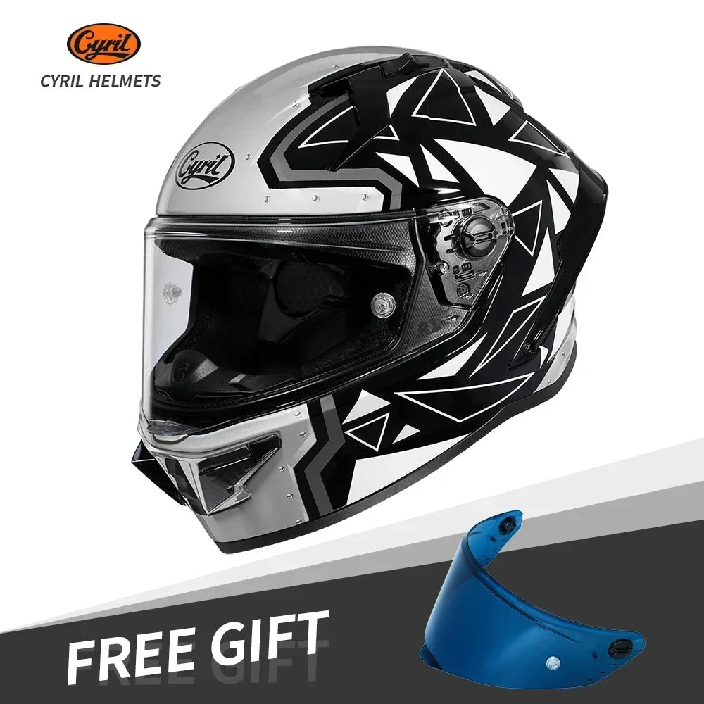 CYRIL FF352 Full Face Motorcycle Helmet, Unisex + Free Accessory