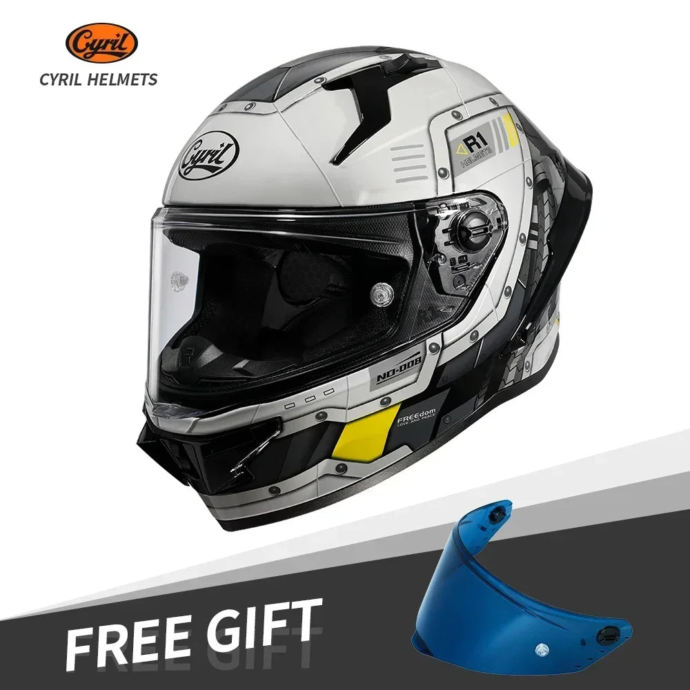 CYRIL FF352 Full Face Motorcycle Helmet, Unisex + Free Accessory