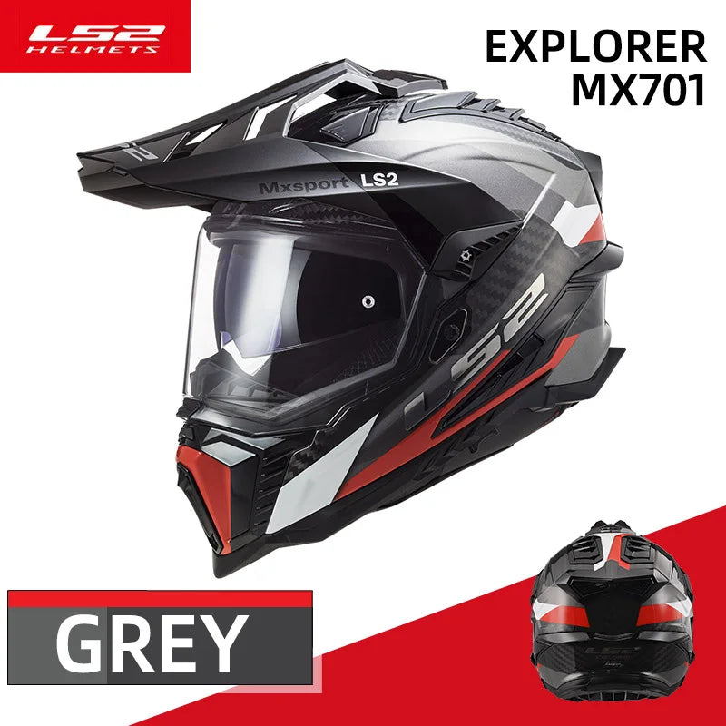 Original LS2 EXPLORER MX701 Carbon Fiber Off-Road Motorcycle Helmet