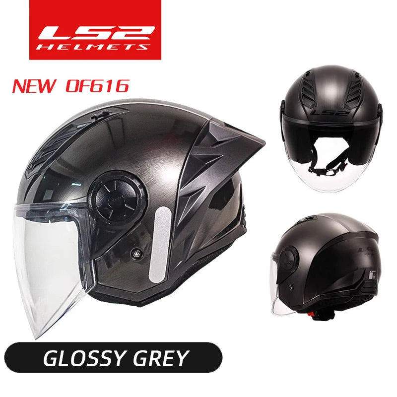 LS2 OF616 Airflow Ⅱ 3/4 Open Face Jet Big Tail Wing Scooter Motorcycle Helmet Motobike Half Helmets Original ECE