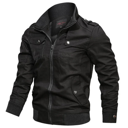 Men's Casual Jacket – Military Style for Motorcycle and Outdoor Activities