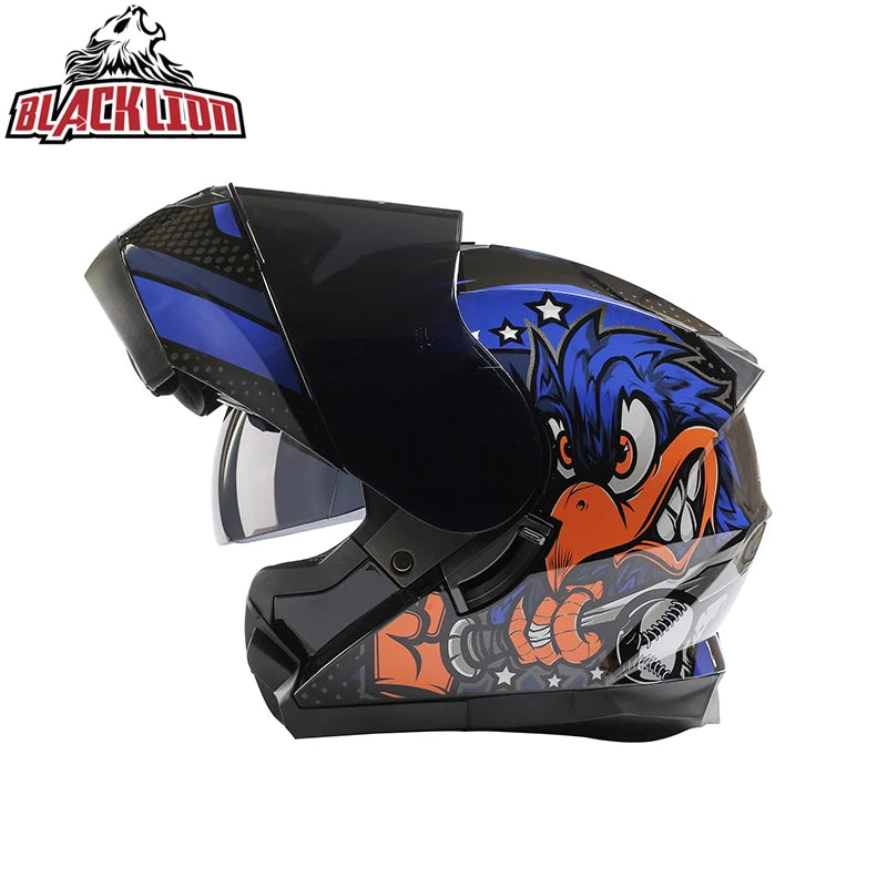 Modular Flip-Up Motorcycle Helmet, ECE DOT Approved, Full Face Racing Helmet